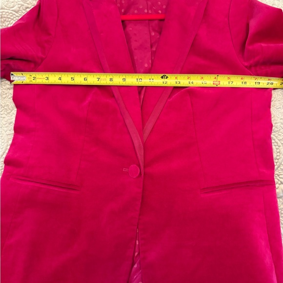 J. Crew Bold Fuchsia Magenta Velvet Blazer - Picture 6 of 7